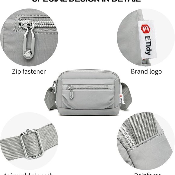 Nylon Small Womens Crossbody Bag Casual Shoulder Handbag Mini Purse With Adjusta - Picture 3 of 6